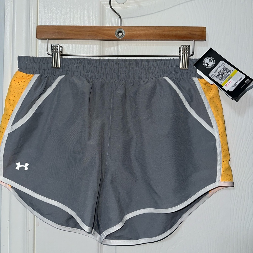 Under Armour Gray and Yellow Athletic Shorts